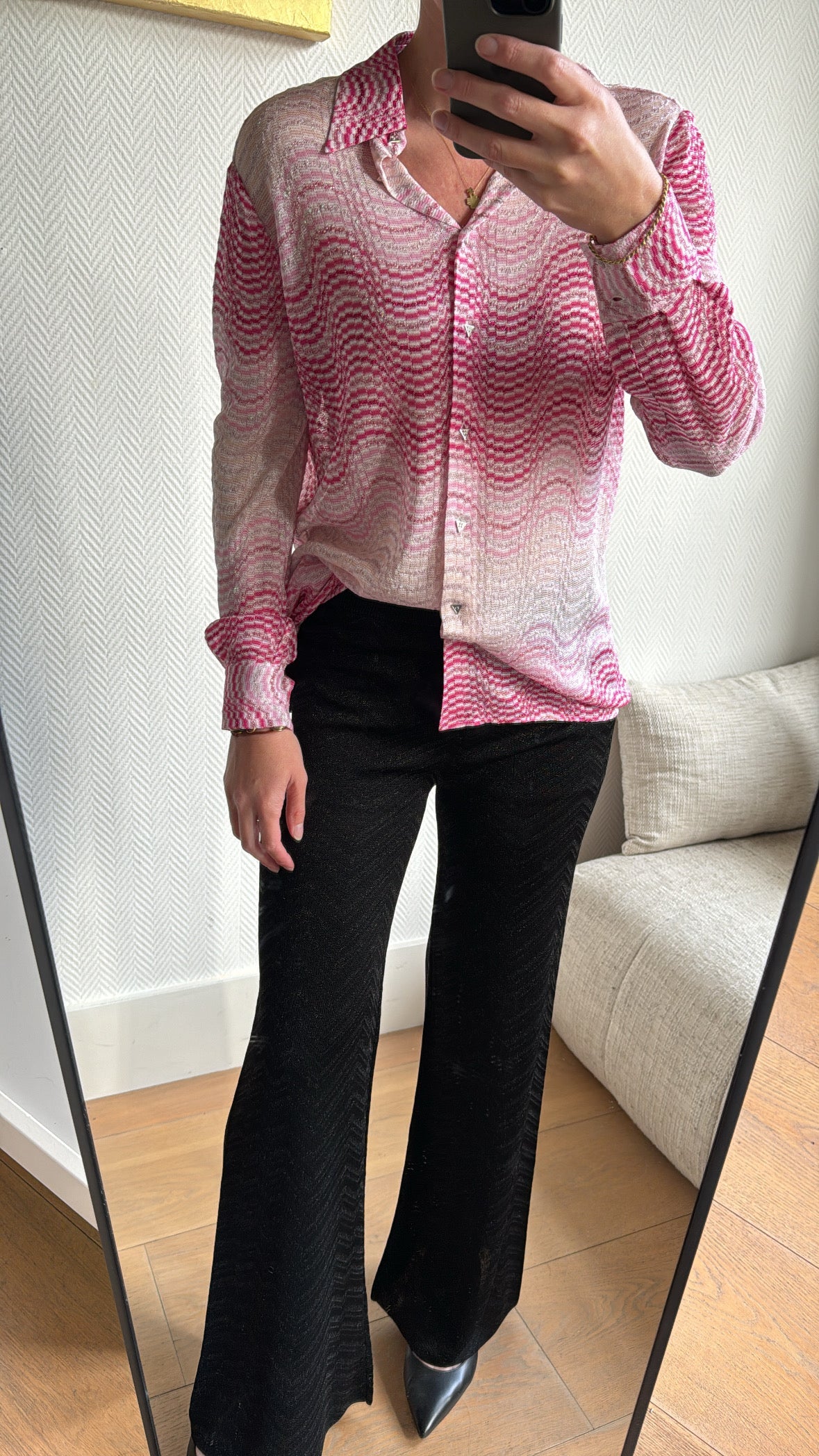 Tonal pink shirt