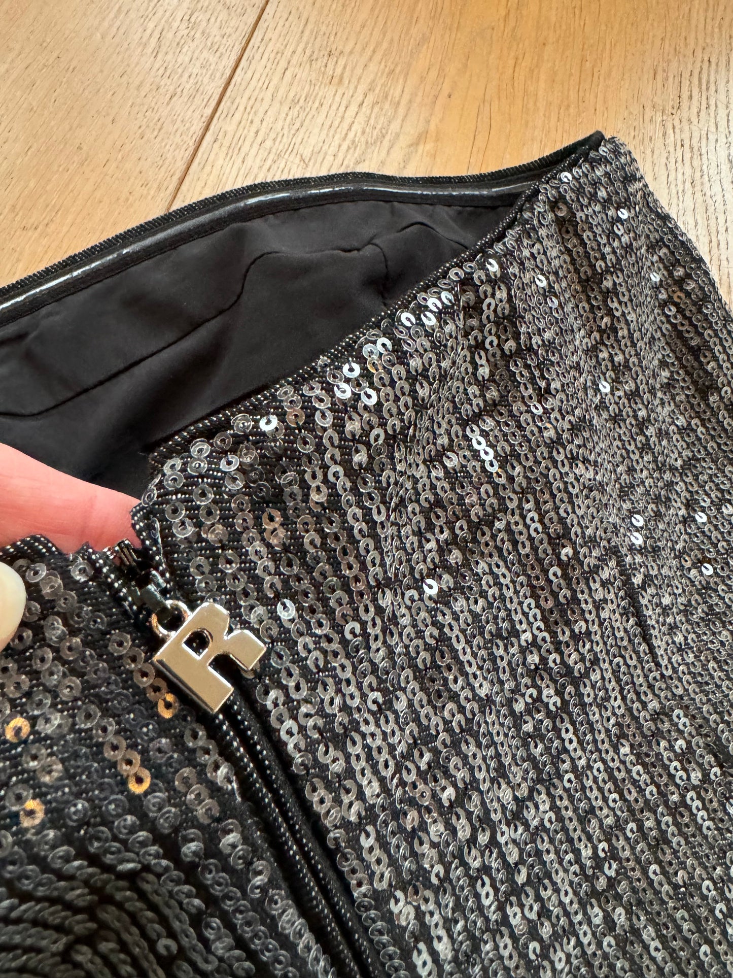 Sequin denim jurk
