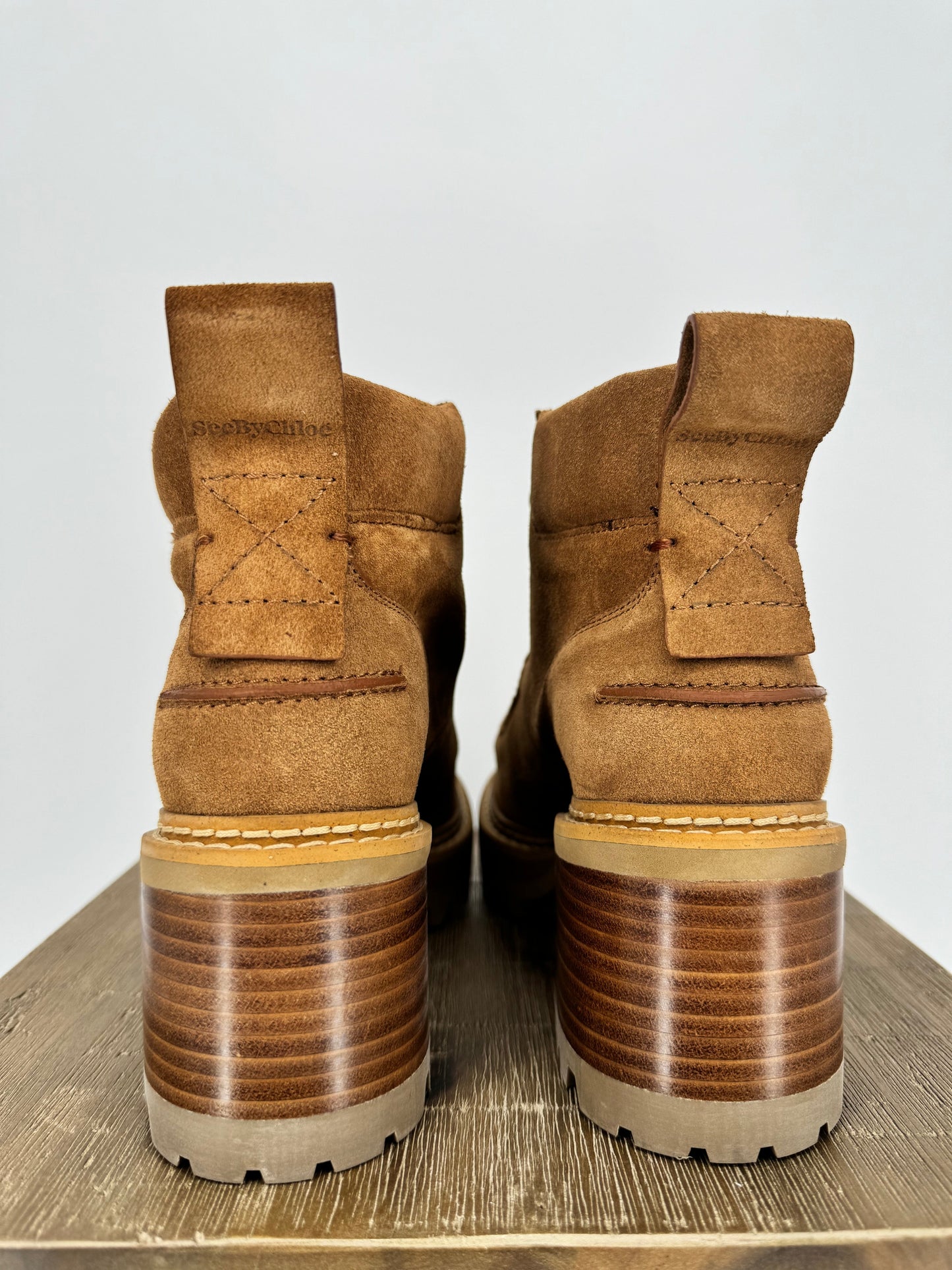Jillie Shearling Tobacco heels