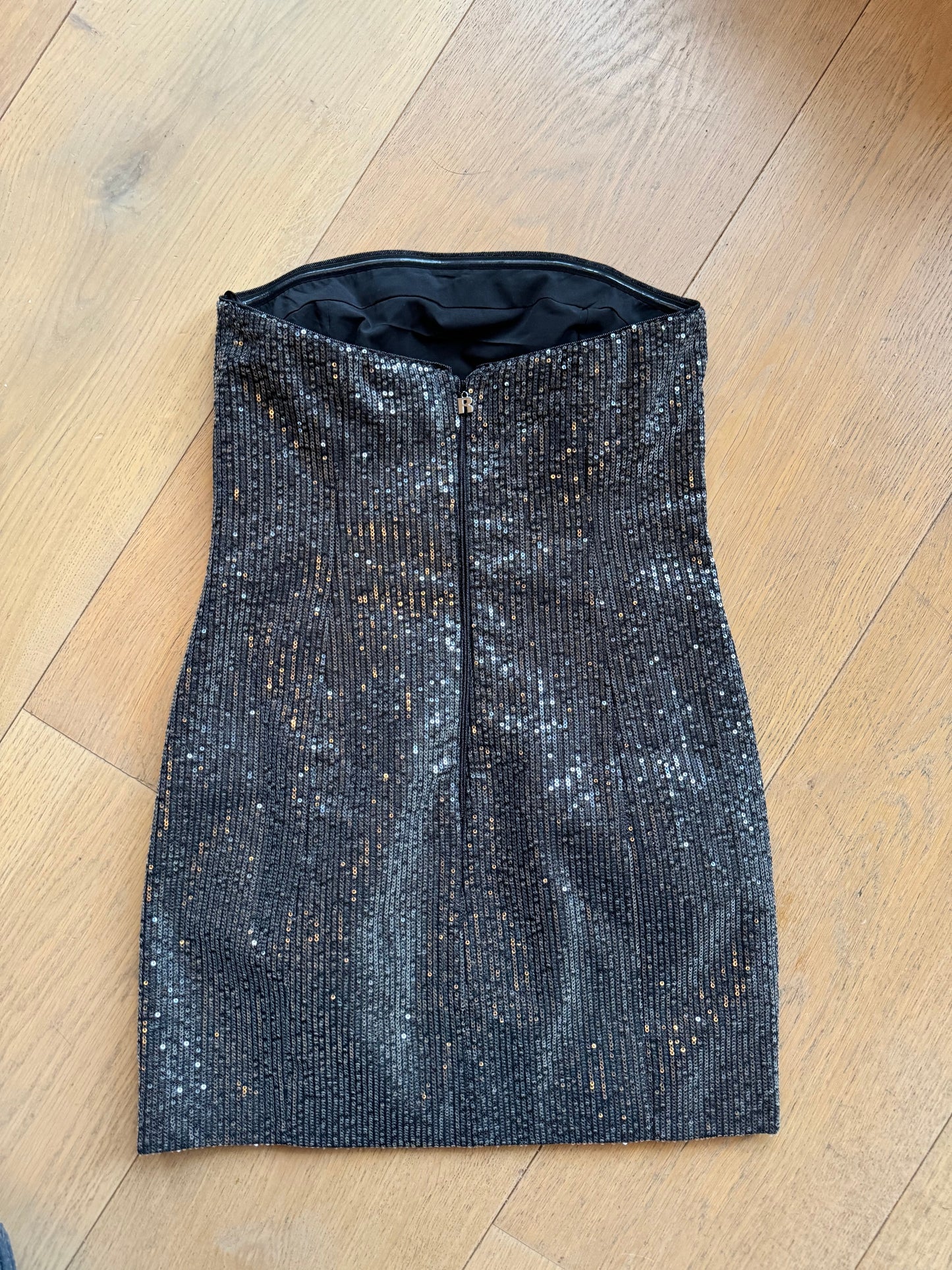 Sequin denim jurk