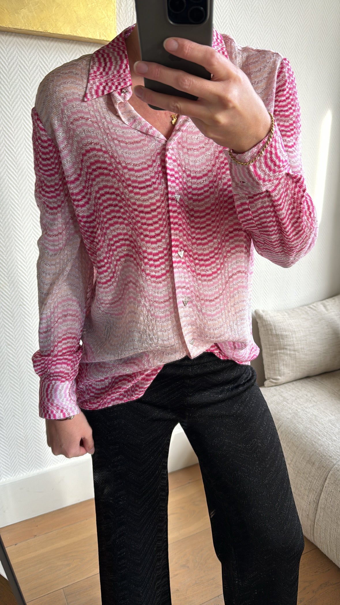 Tonal pink shirt