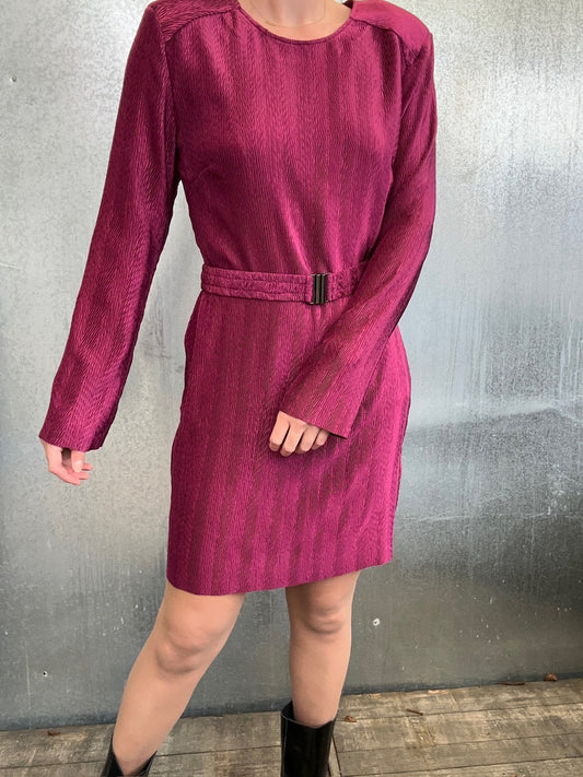 D6 Aya belted structured dress crystal teal 5