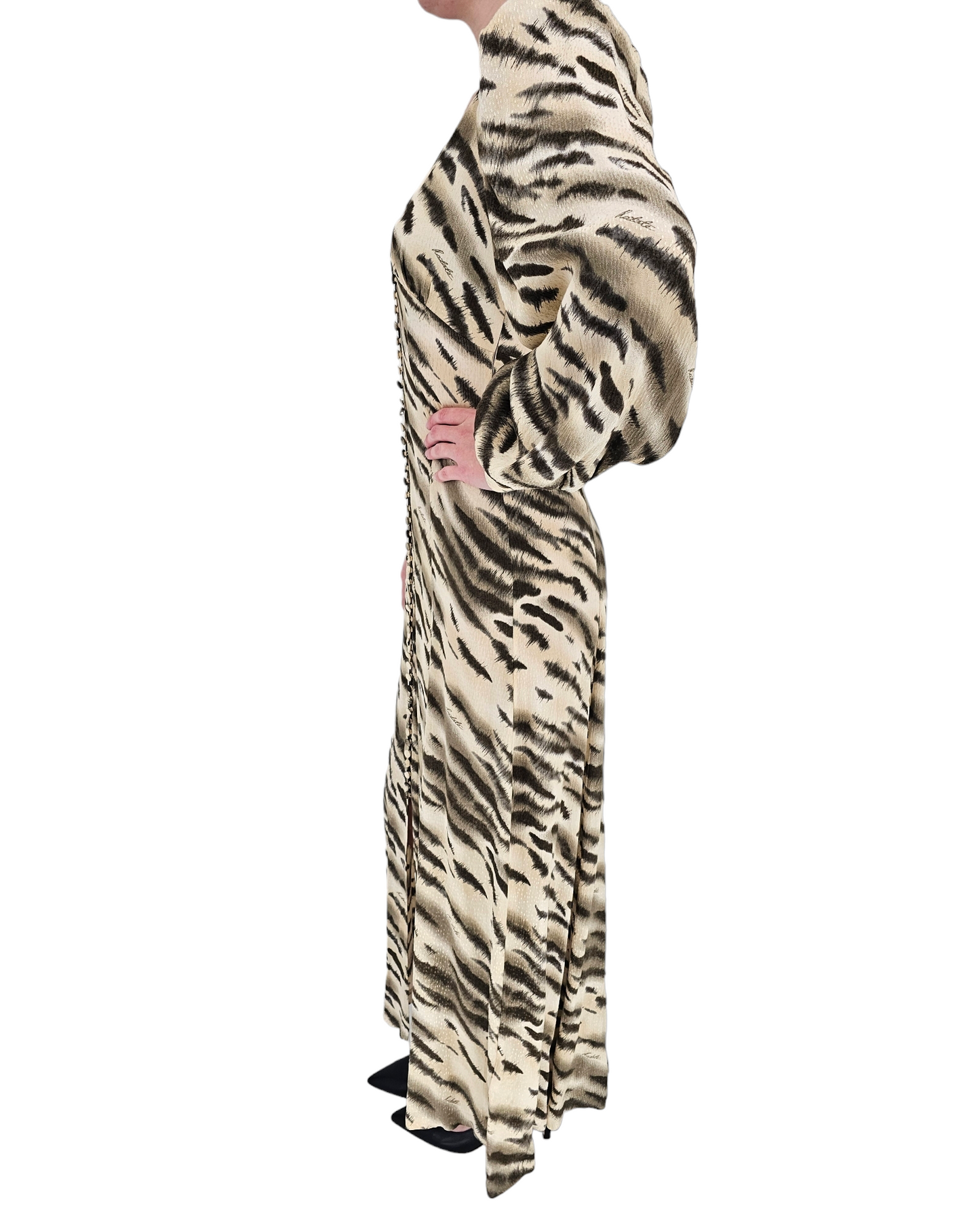Jacquard puffy maxi dress