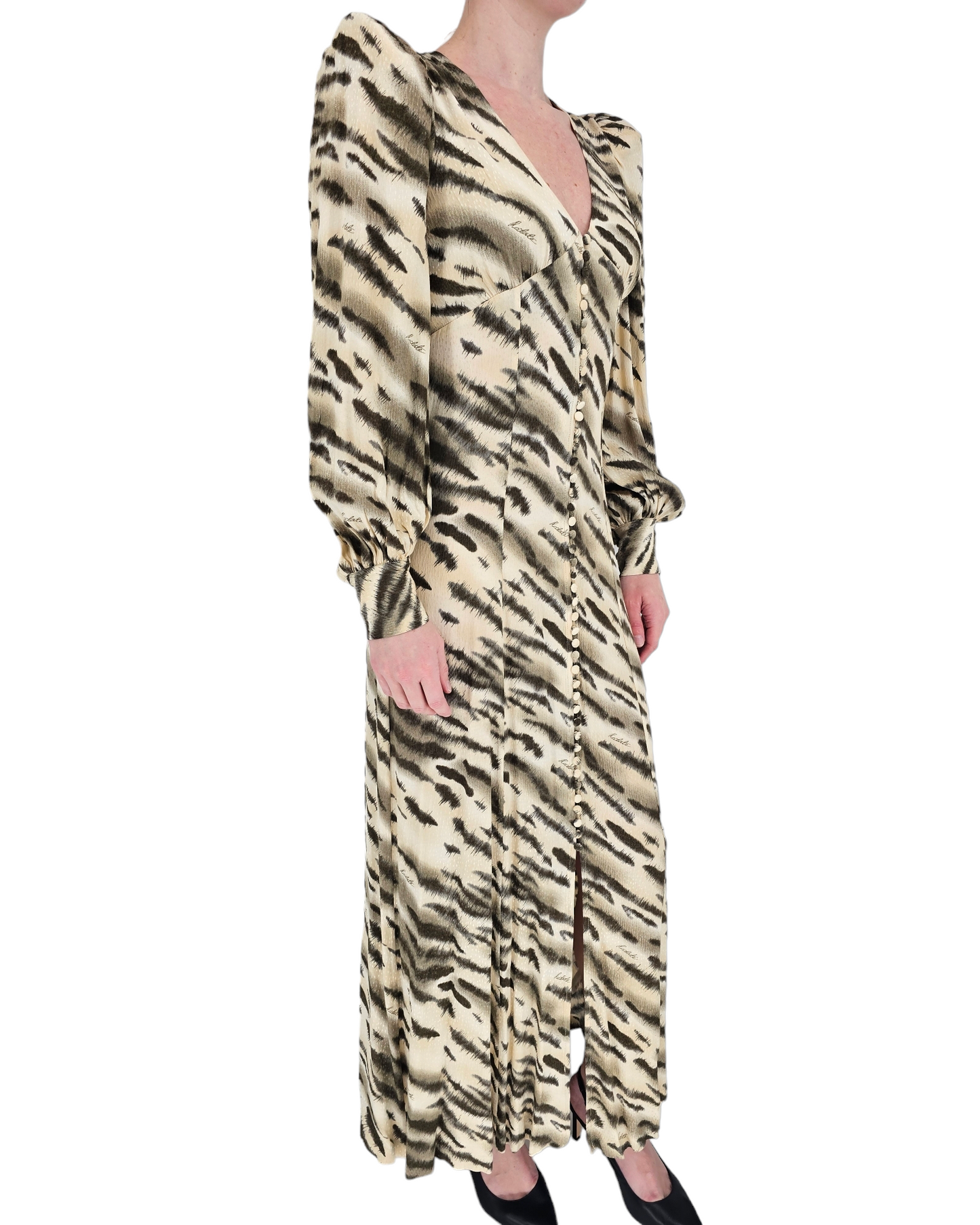 Jacquard puffy maxi dress