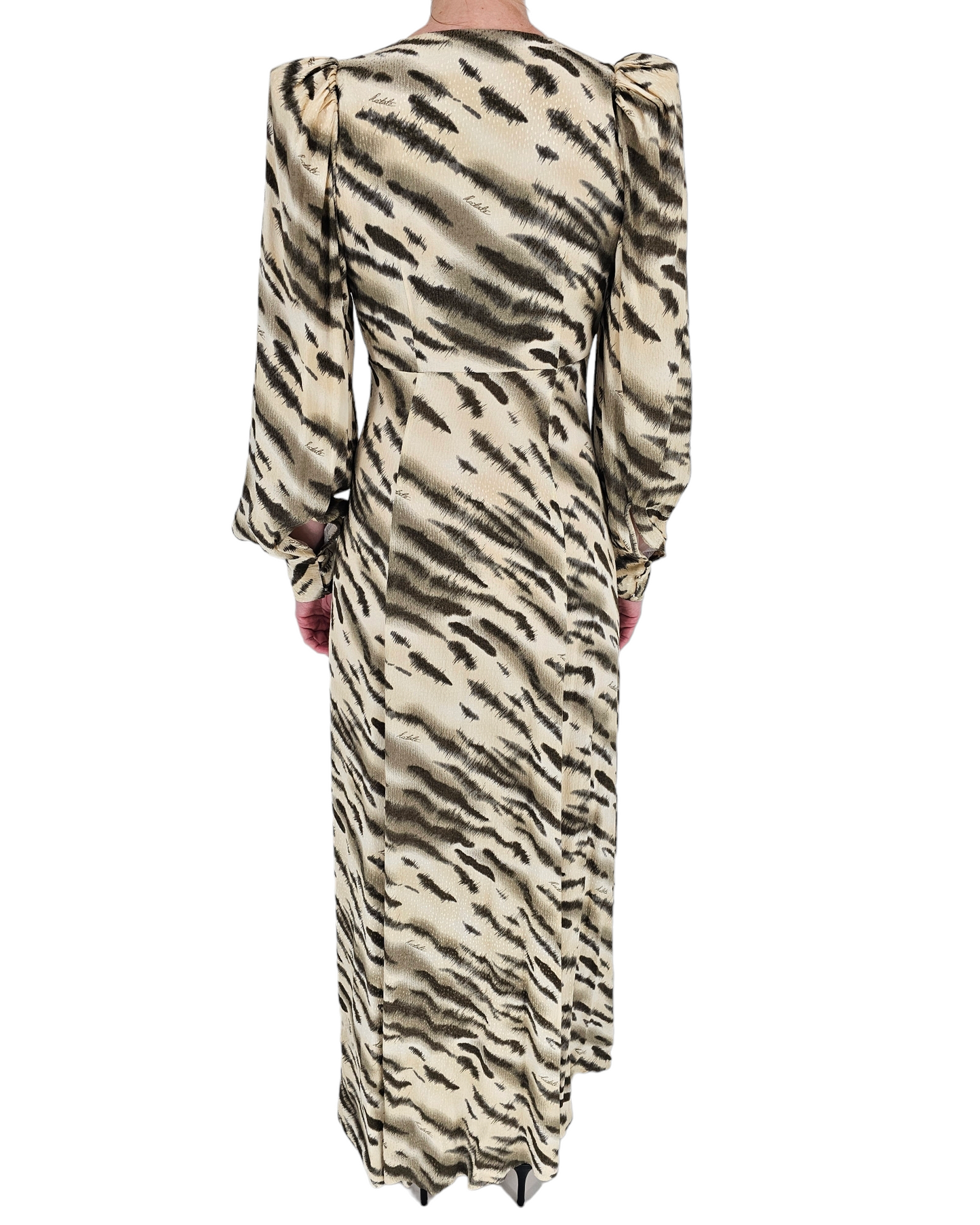 Jacquard puffy maxi dress