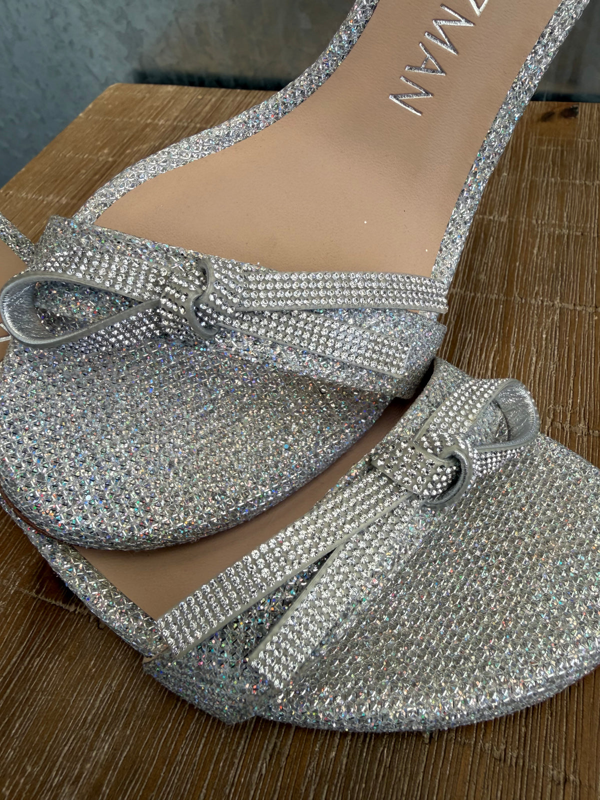 Stuart weitzman heels sandals zilver glitter