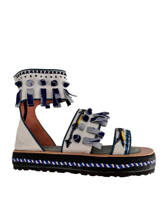 Apertia leather embroidery sandals