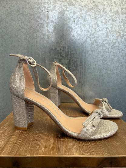 Stuart weitzman heels sandals zilver glitter
