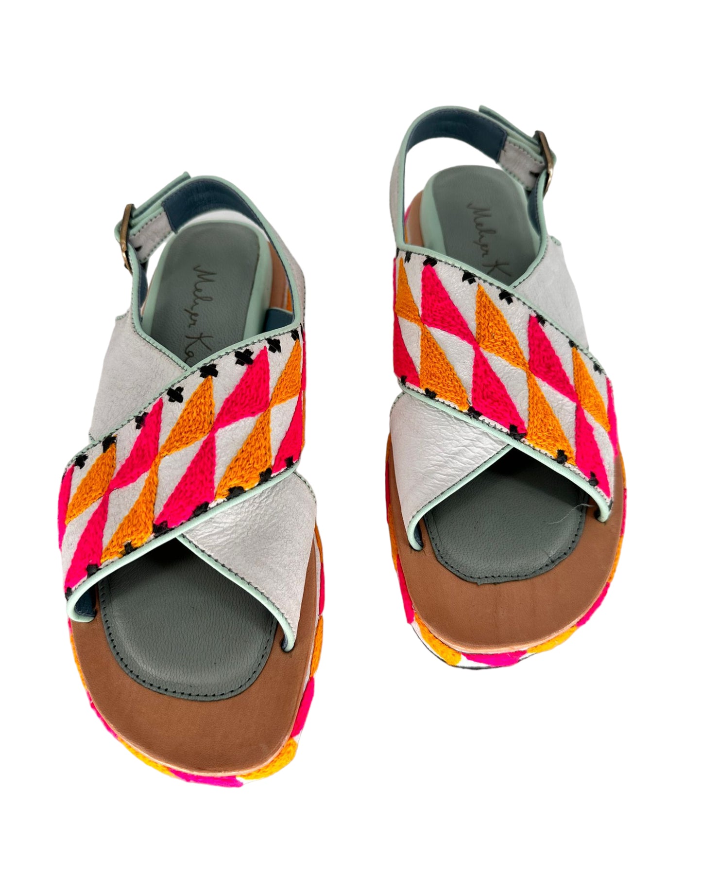Ponza Geo Block leather sandals