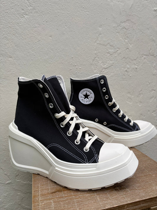 Converse wedges sneakers zwart