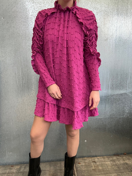 Mercury smocked mini dress cosmic violet