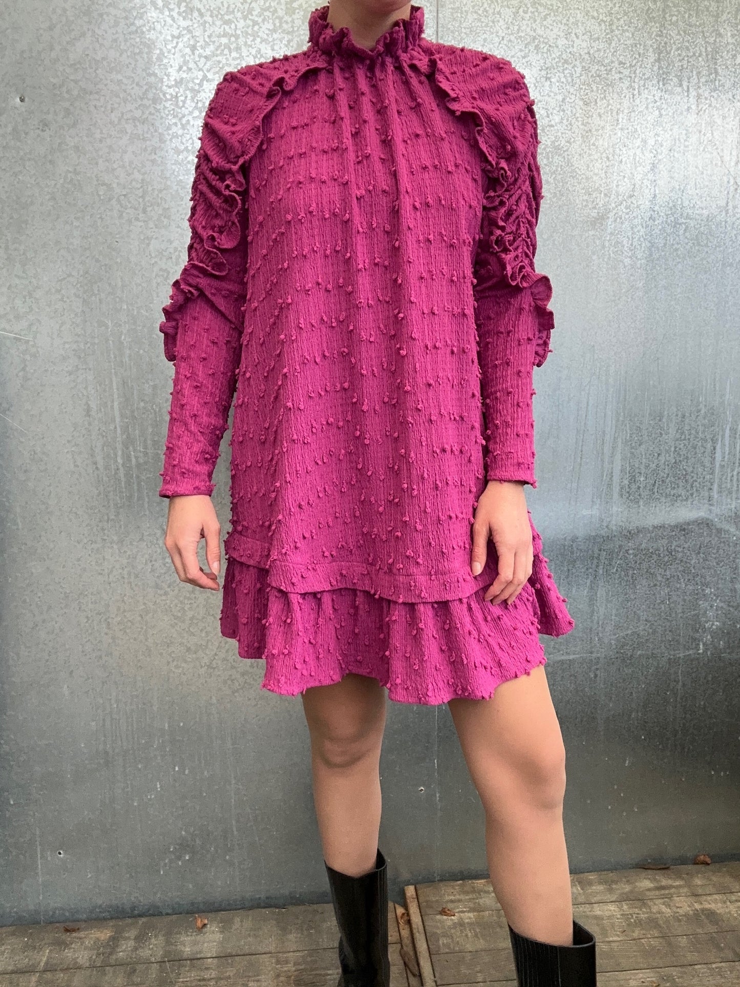 Mercury smocked mini dress cosmic violet