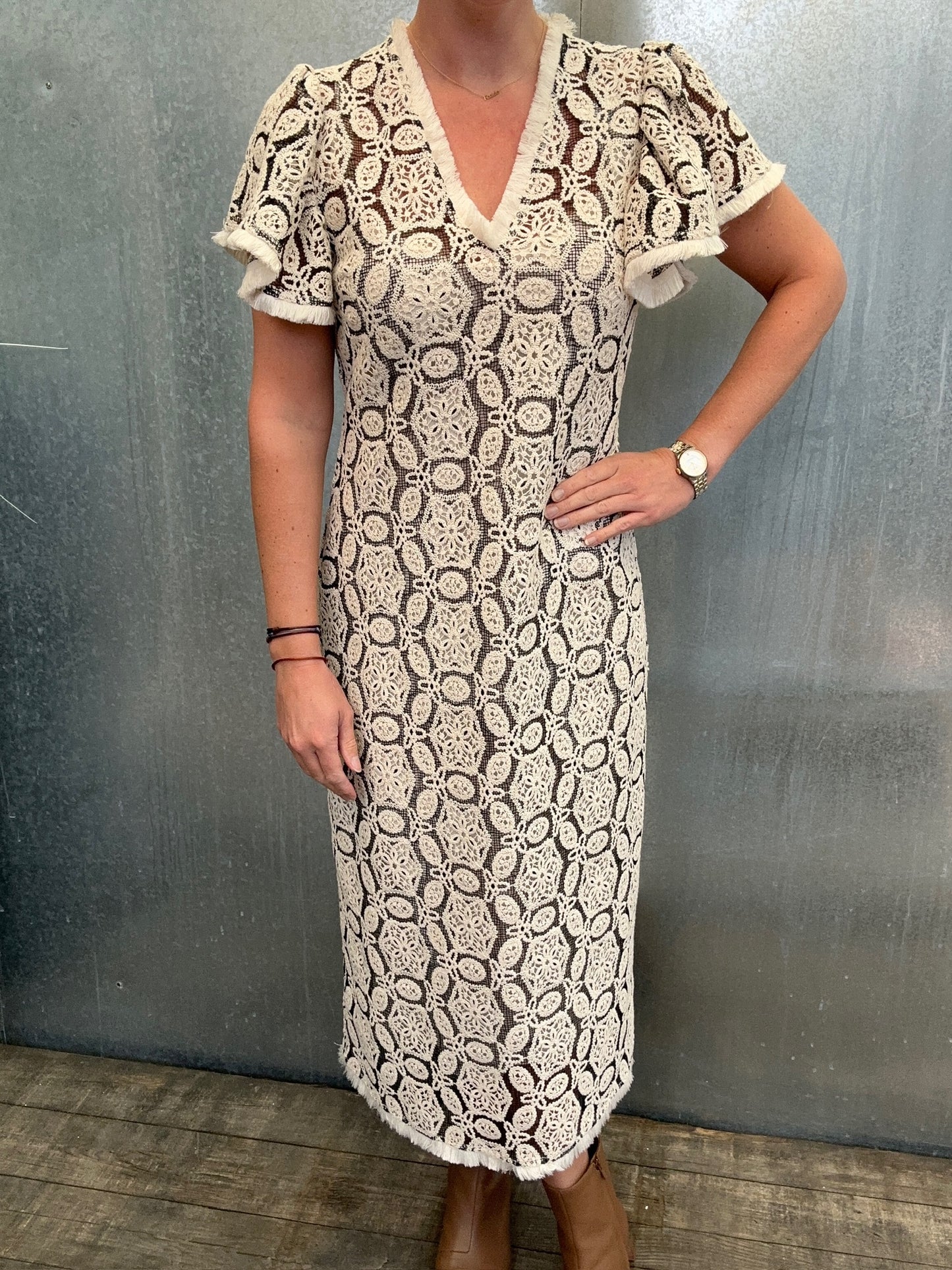 Isabella Long Dress Creme