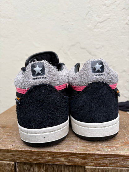 Converse sneakers leather zwart roze grijs