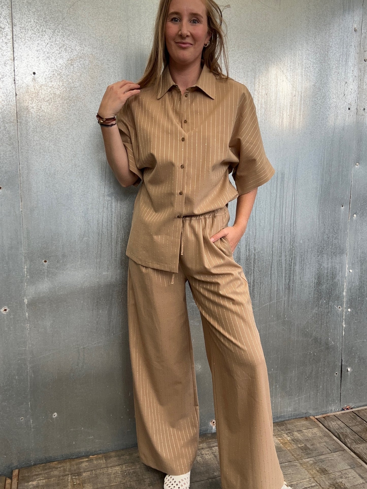 Bliss Pants Wide Pants Strap Honey 40