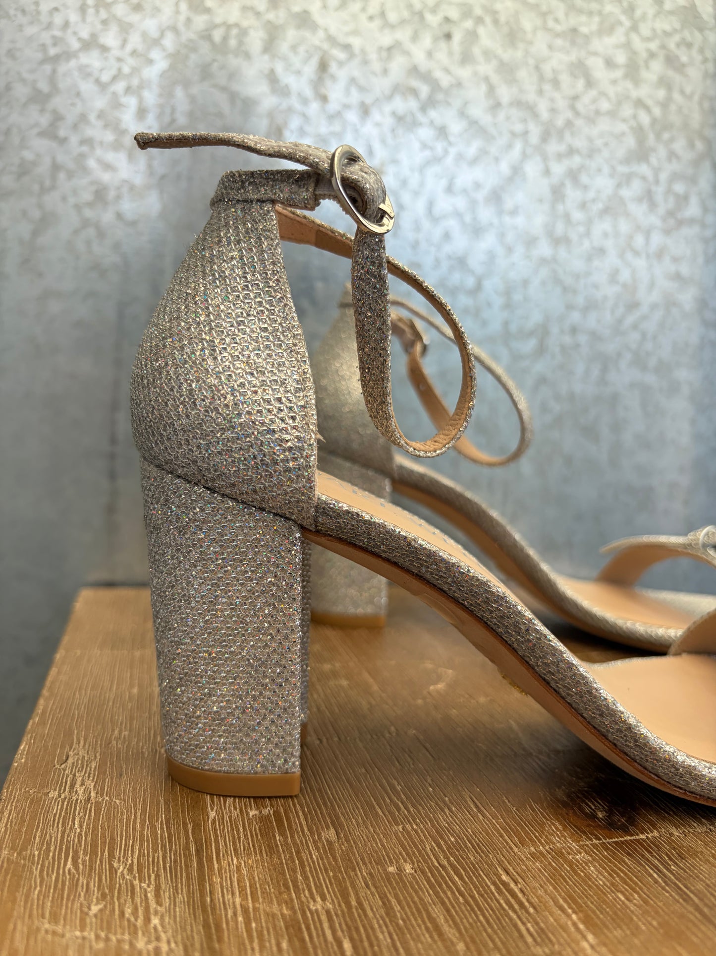 Stuart weitzman heels sandals zilver glitter