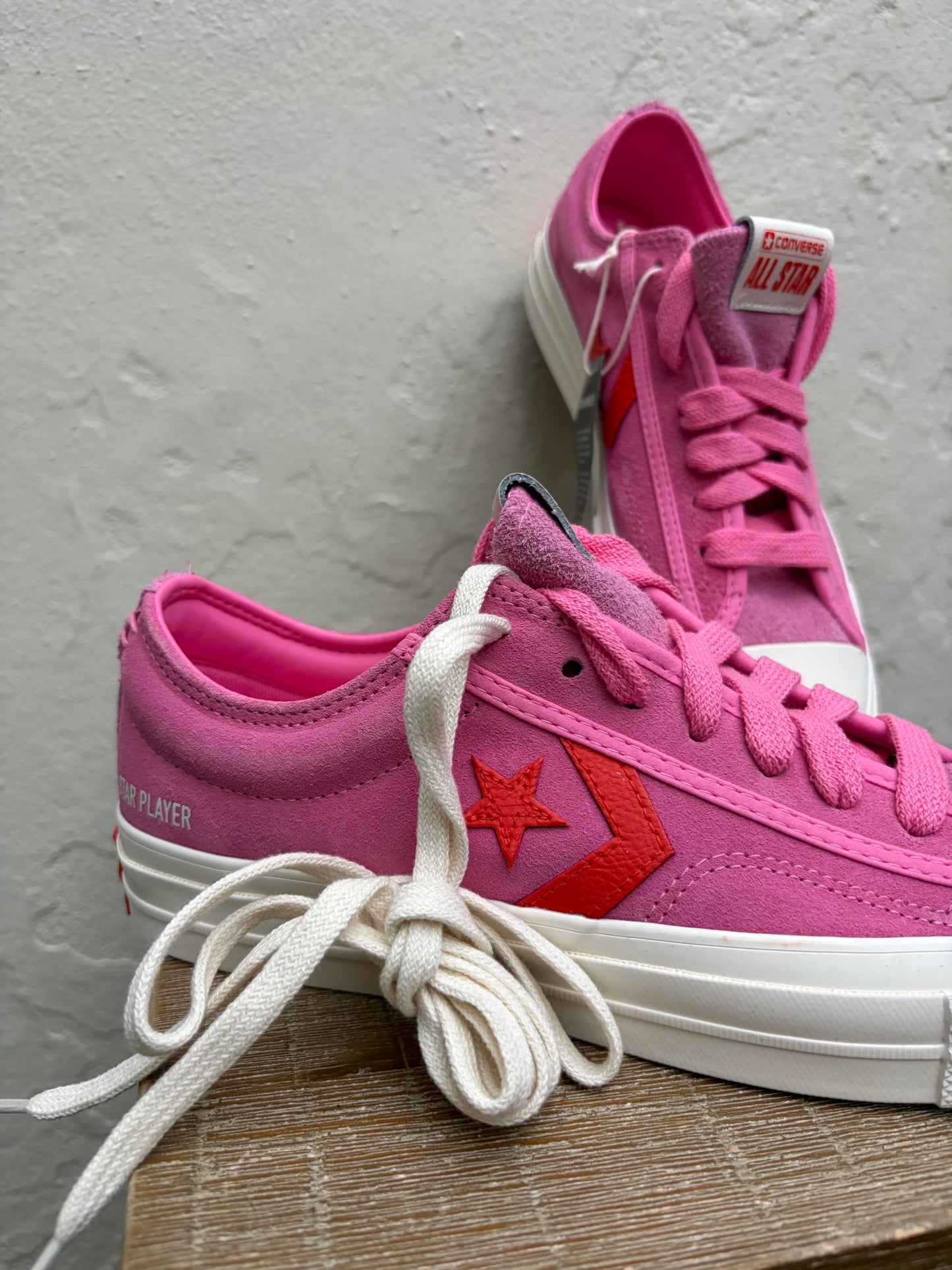 Converse sneakers roze suede