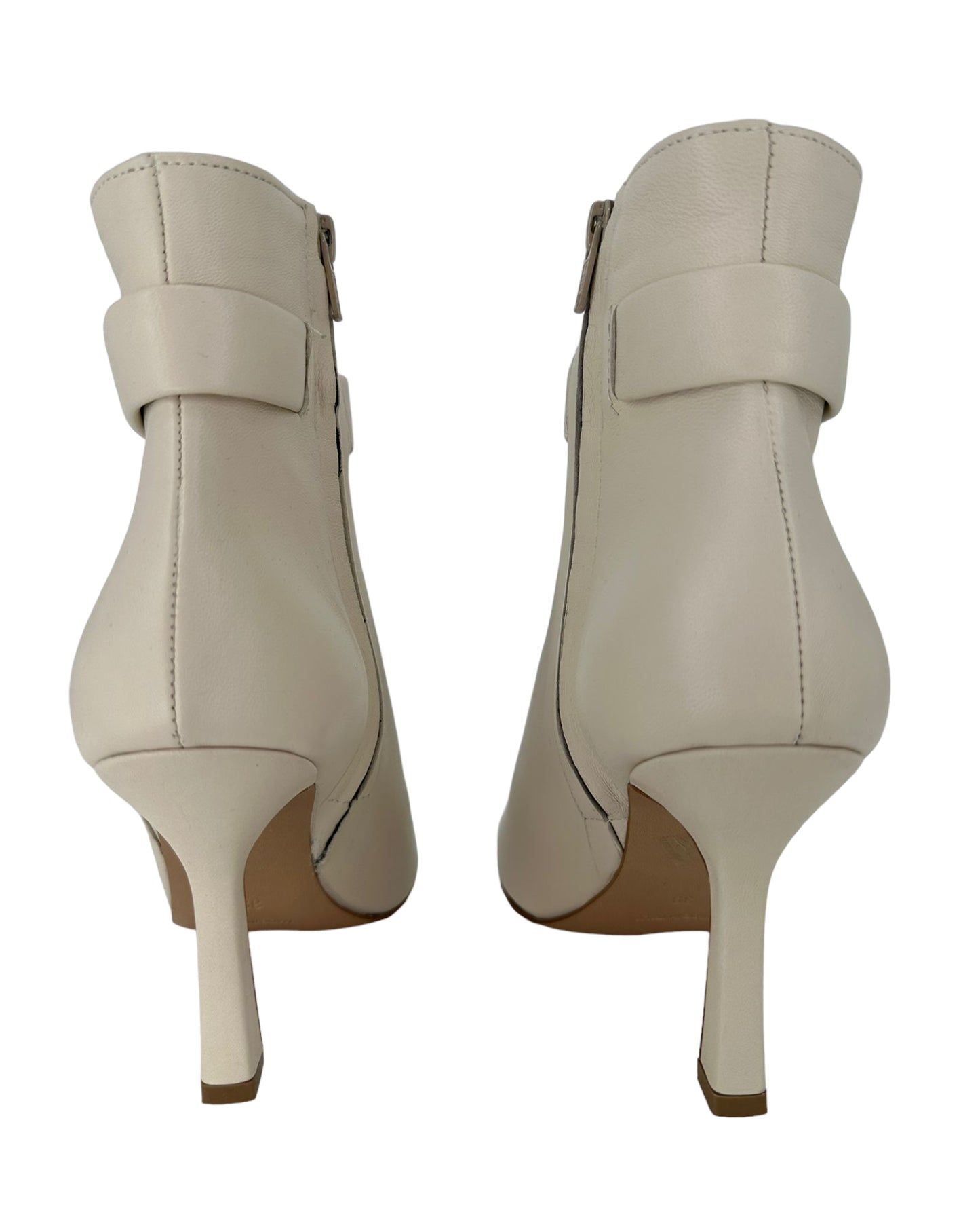 Milly Ivory leather ankle boots
