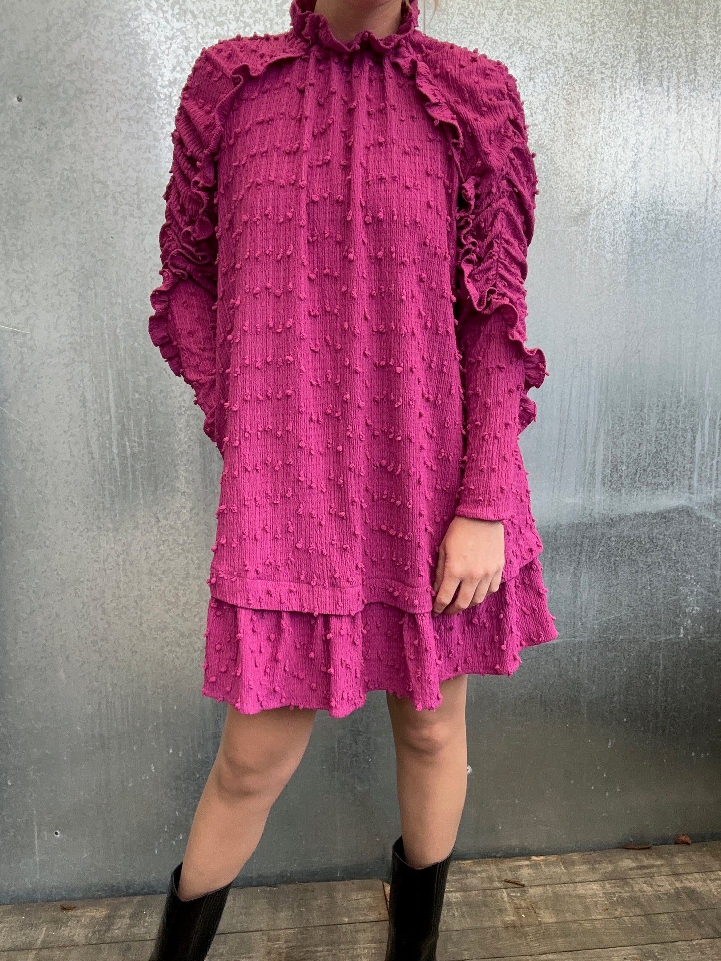 Mercury smocked mini dress cosmic violet