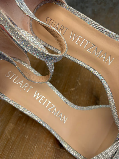 Stuart weitzman heels sandals zilver glitter