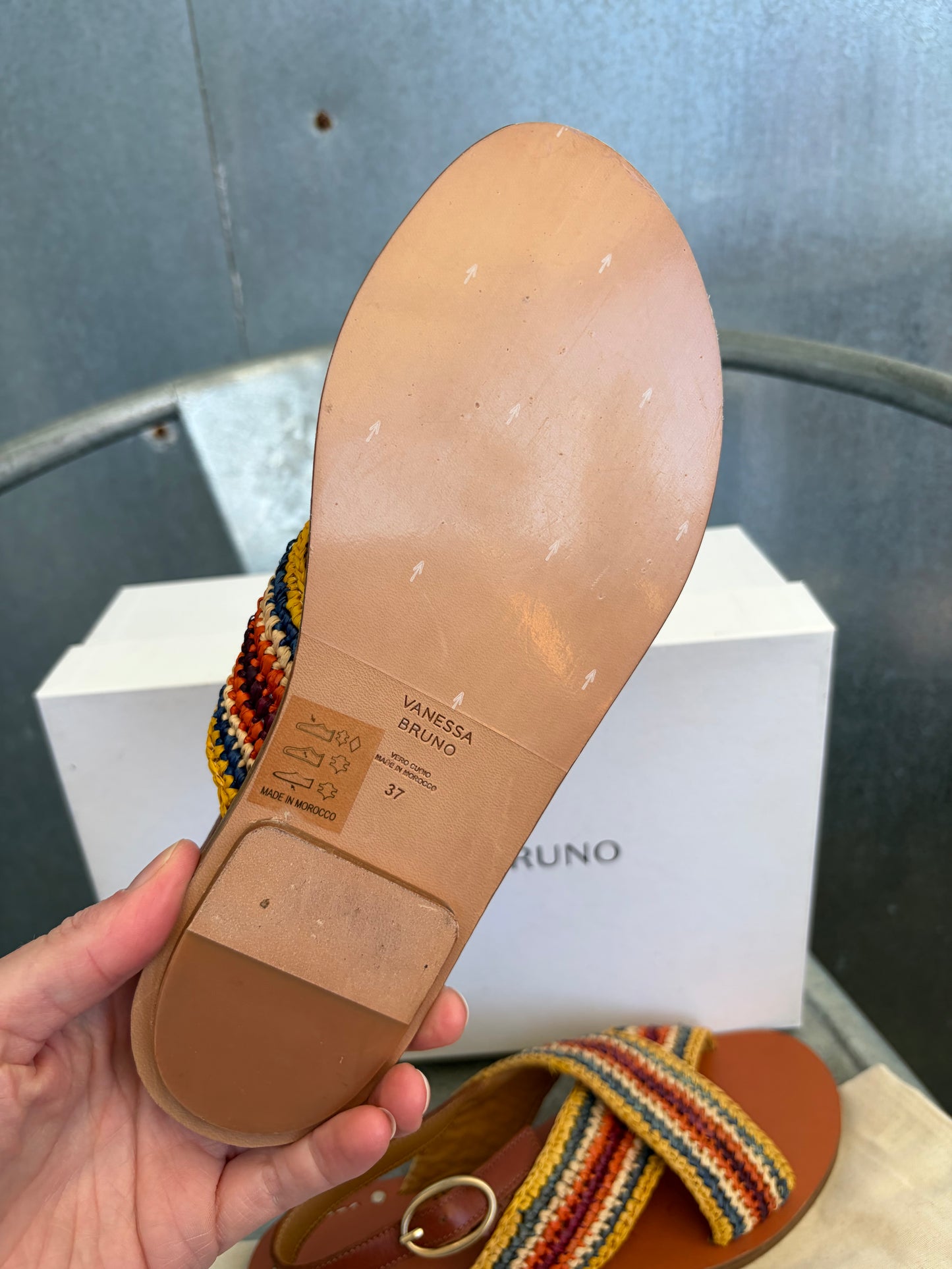 Sandales plattes multicolores (38)