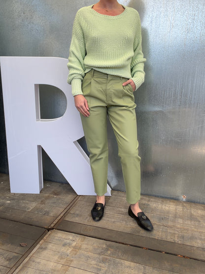 Annie leather pants pistache 38