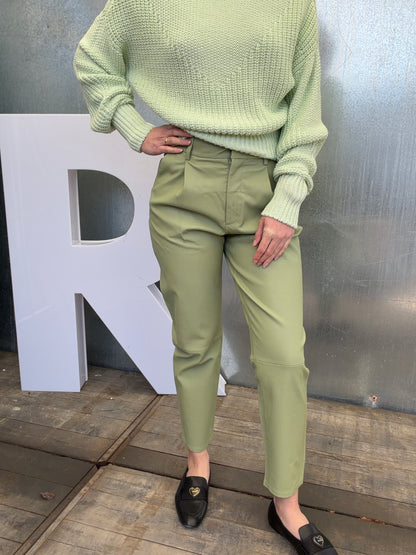 Annie leather pants pistache 38